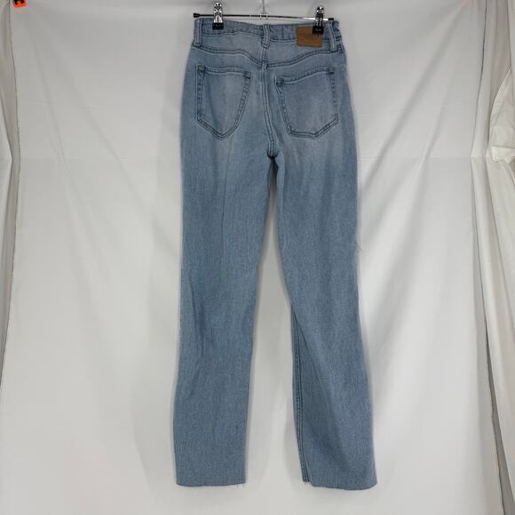 Hollister Ultra High Rise 90s Vintage Straight Leg Distressed Jeans 24x28 0S - Picture 2 of 4